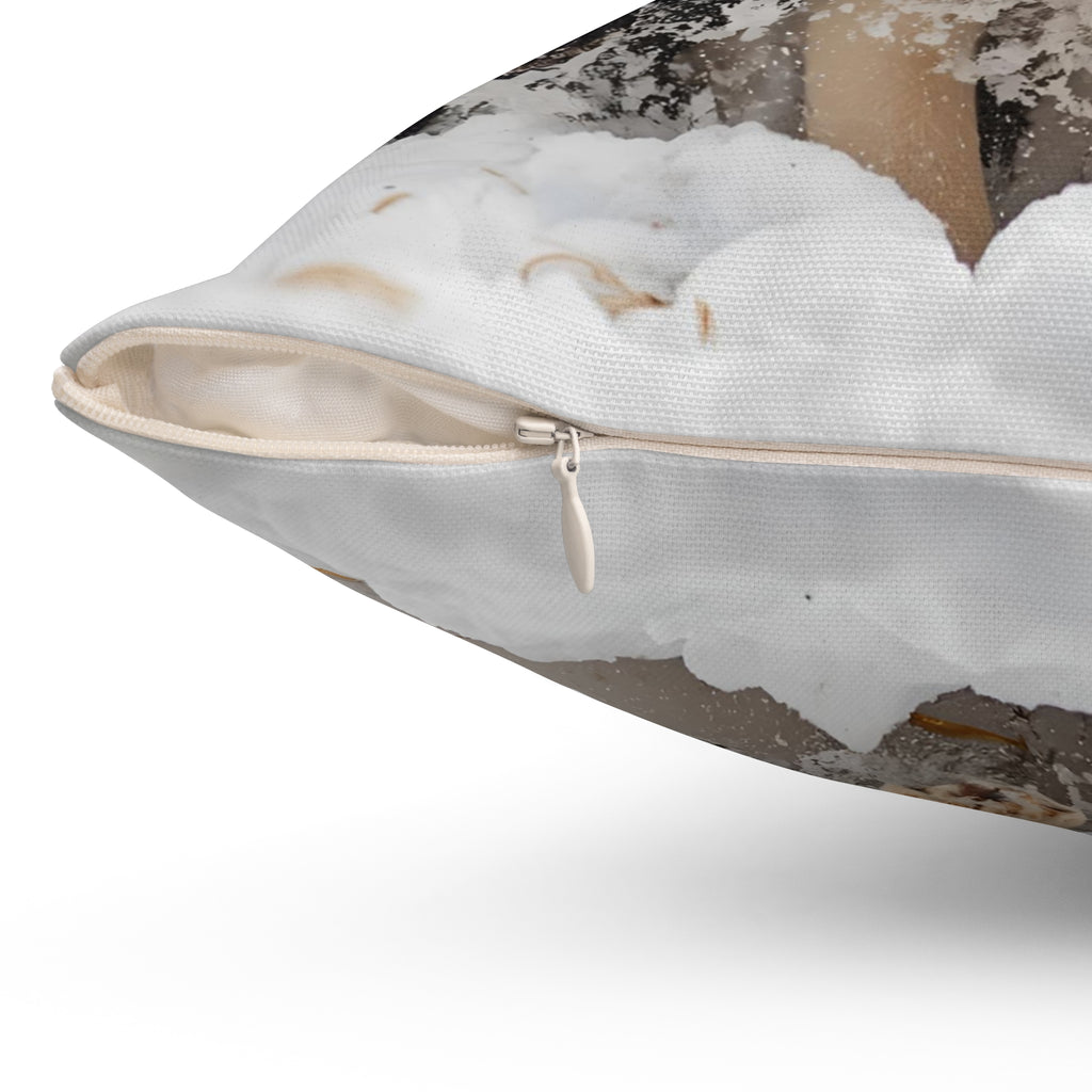 Cute Labrador Puppies Square Throw Pillow — Decorative Cushion for Dog Lovers