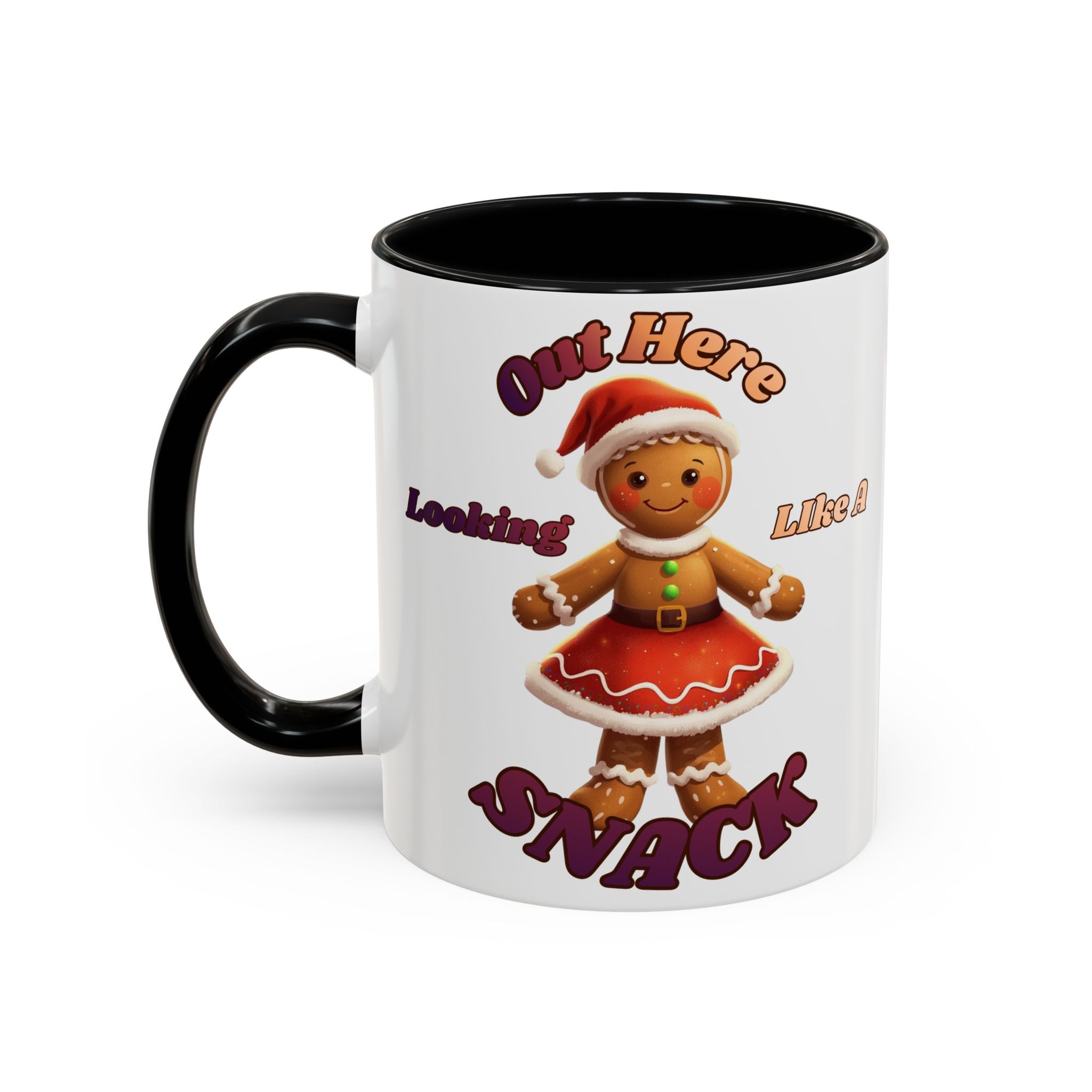 Festive Gingerbread Holiday Gift (11/15 oz) - 'Out Here Looking Like A Snack' Coffee Mug