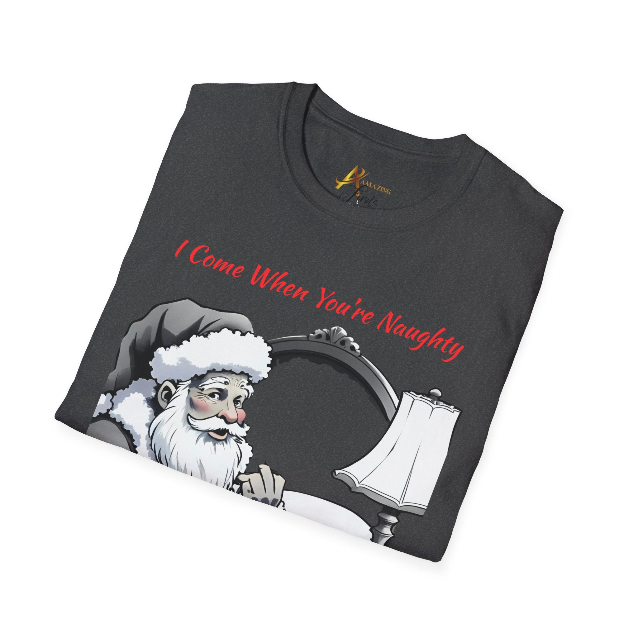 Adult Themed Santa In Bed T-Shirt – 'I Come When You’re Naughty' Christmas Attire