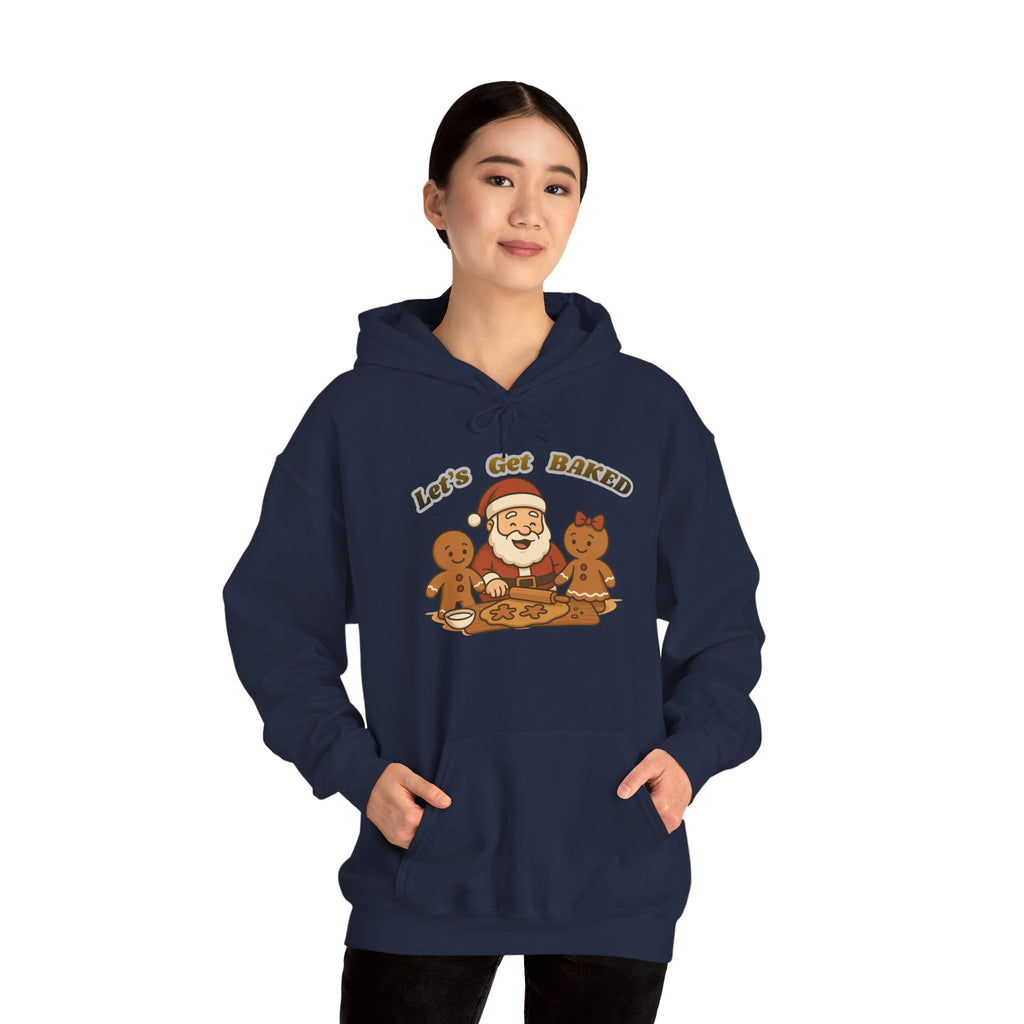 Adult Themed Santa Baking Hoodie — 'Let’s Get Baked' Christmas Attire