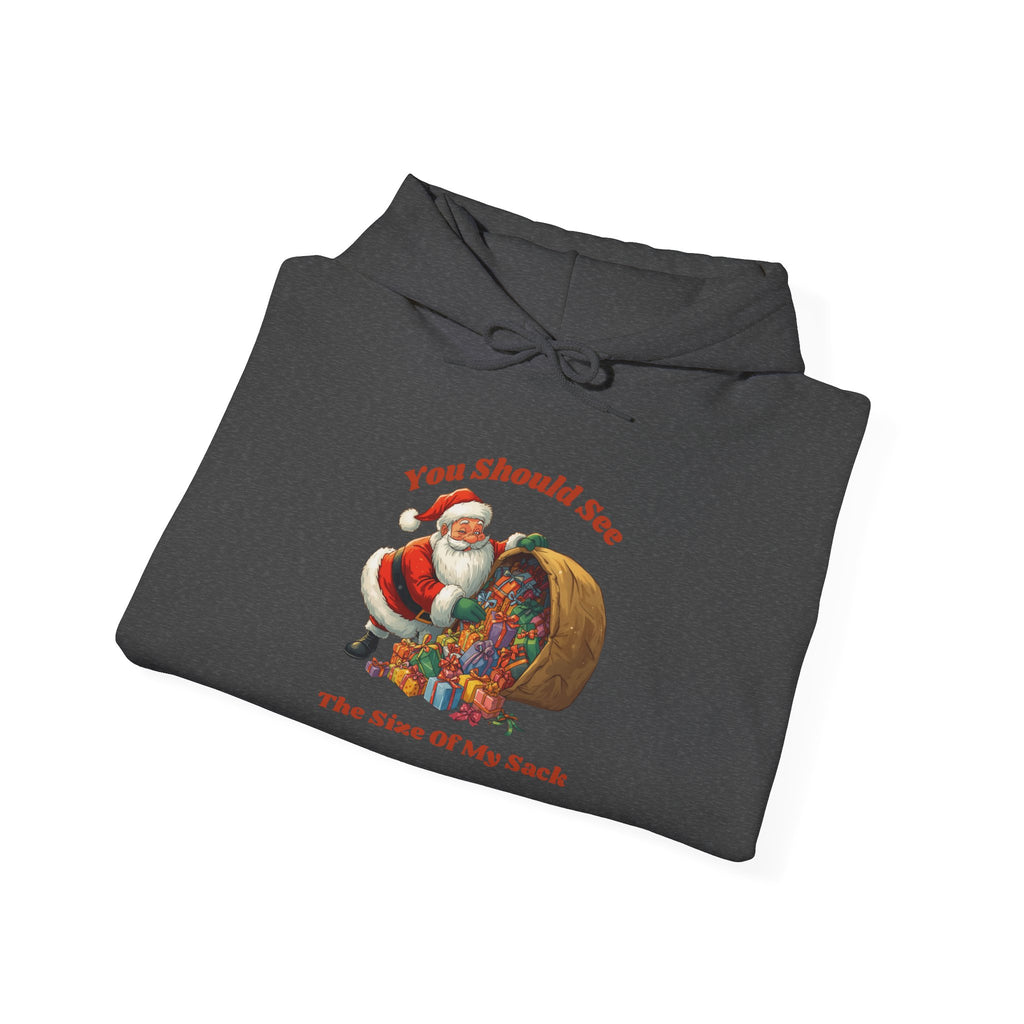 Adult Themed Santa Sack Hoodie — 'You Should See The Size Of My Sack' Christmas Attire