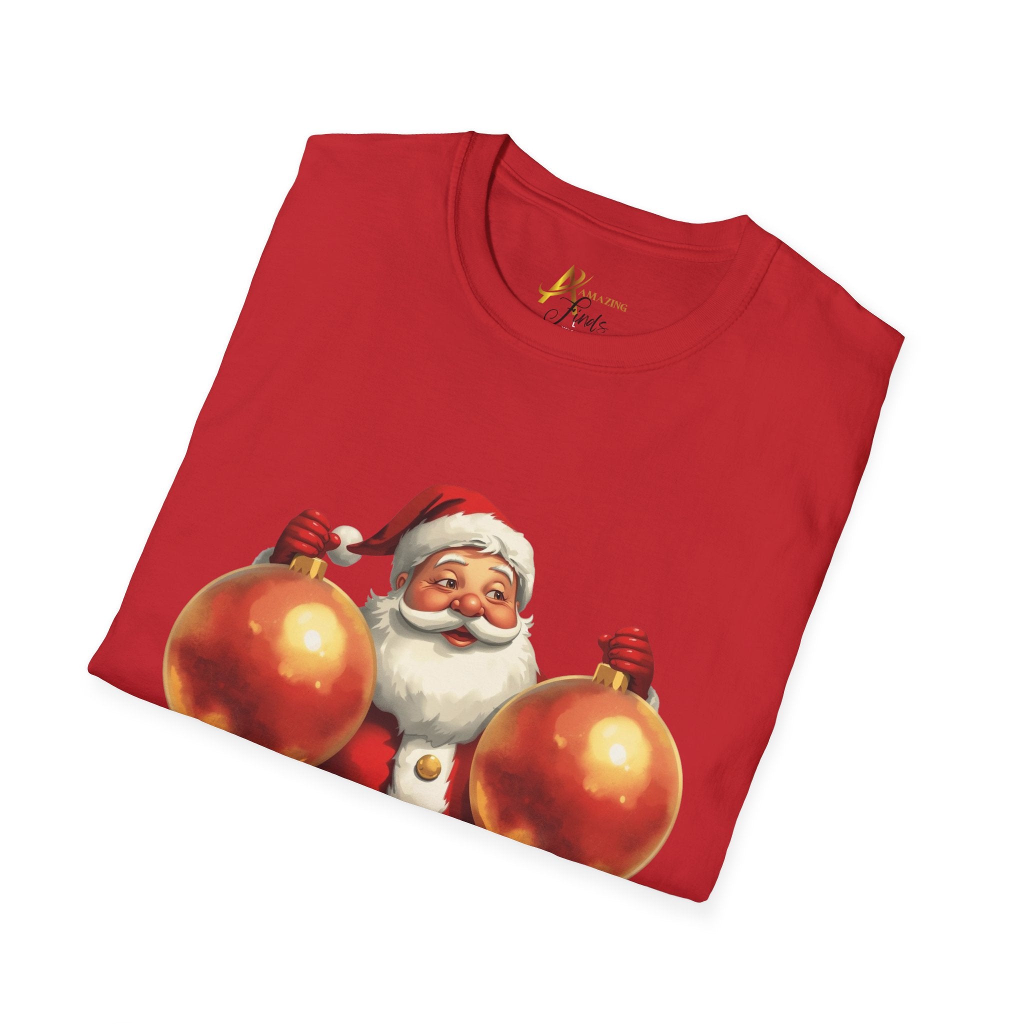 Adult Themed Ornaments Santa T-Shirt – ‘Balls Deep Into Christmas’ Christmas Attire