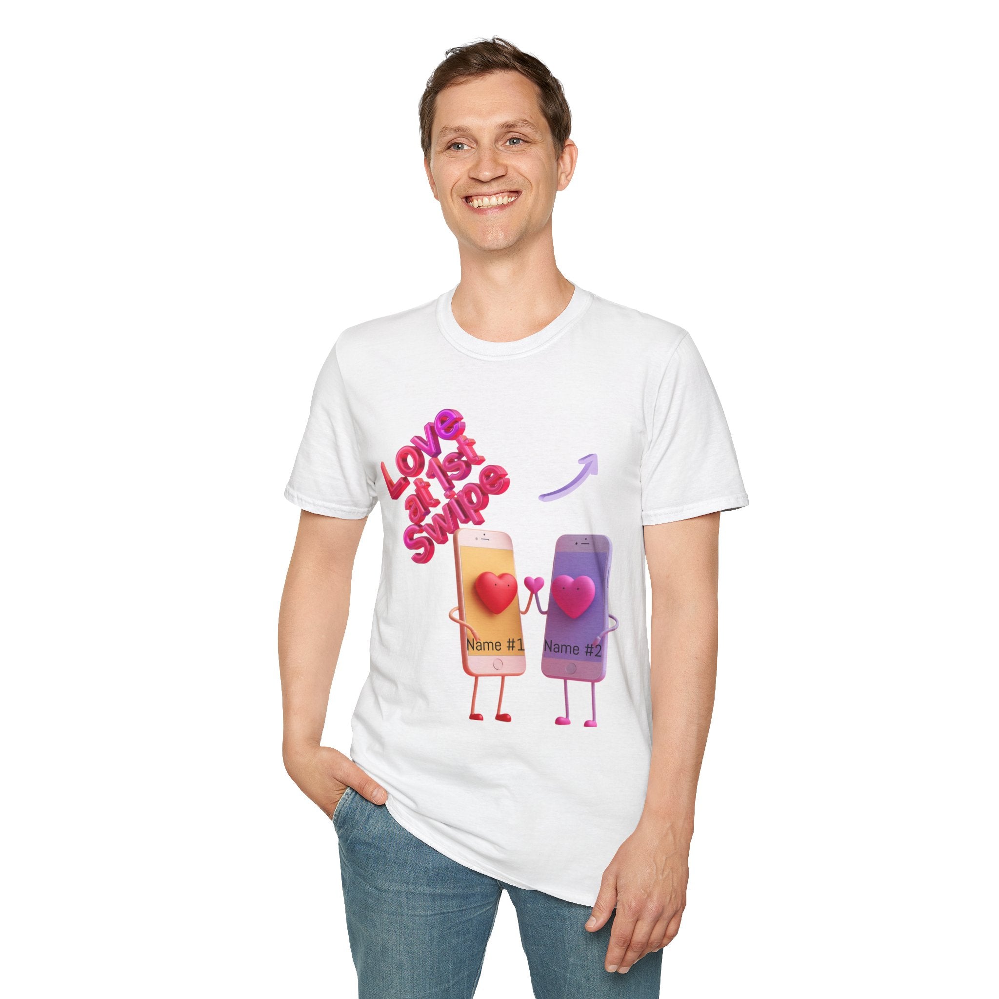 Personalized "Love at First Swipe" T-Shirt - Valentine's Day