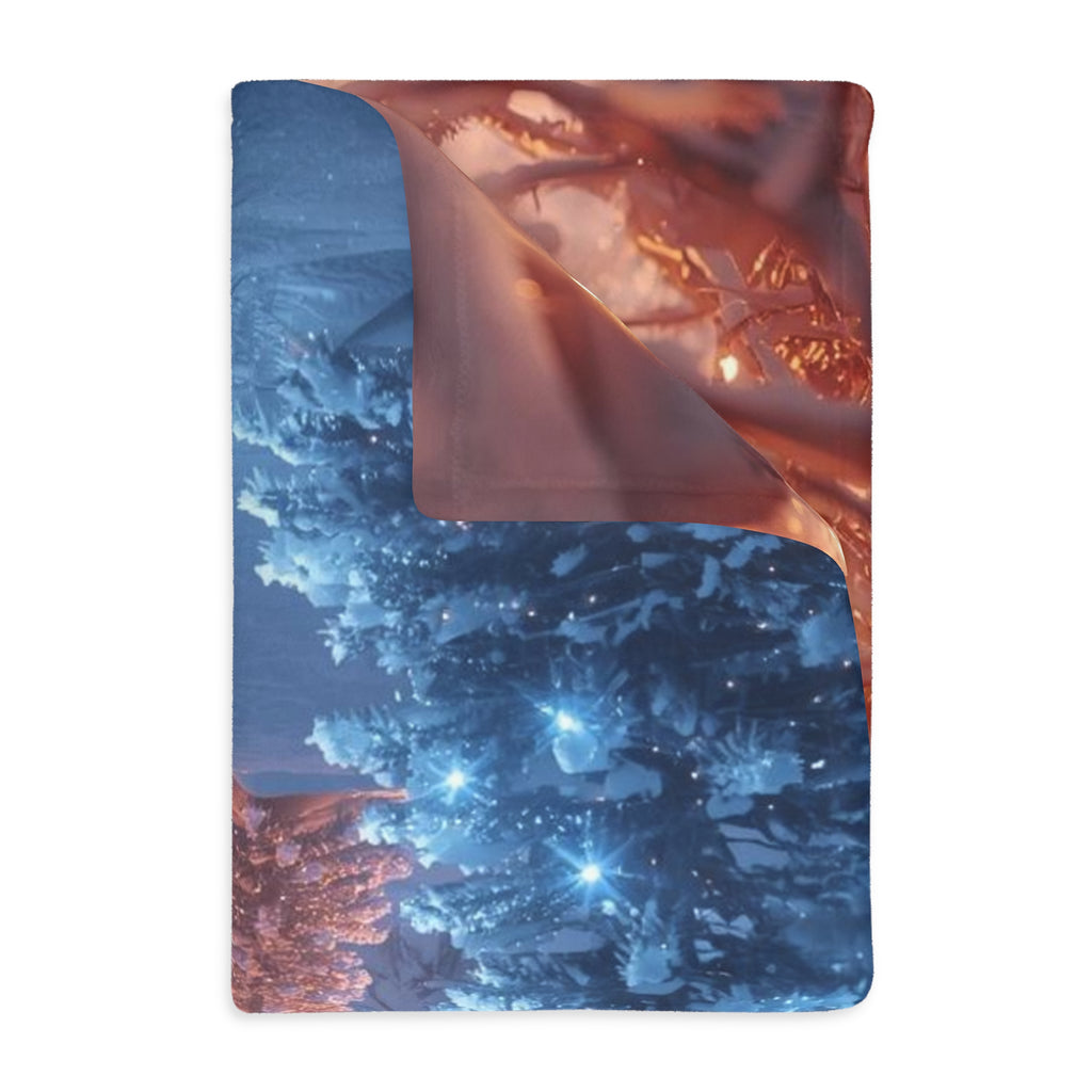Winter Wonderland Velveteen Blanket — Two-Sided Rose Gold