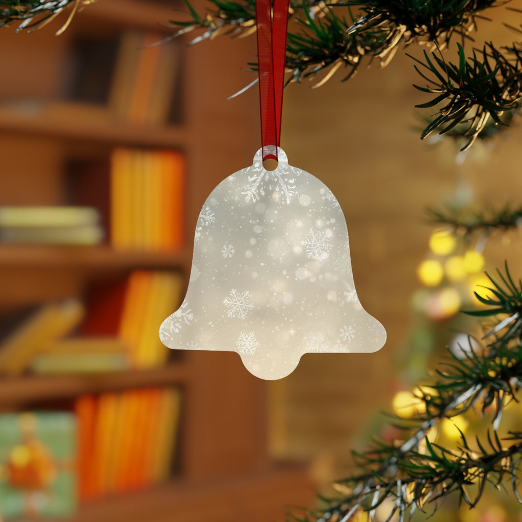 Snowflake Bell Metal Ornament — Elegant Winter Holiday Decoration