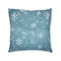 Snowflake Winter Tufted Floor Pillow — Cozy Holiday Accent Cushion