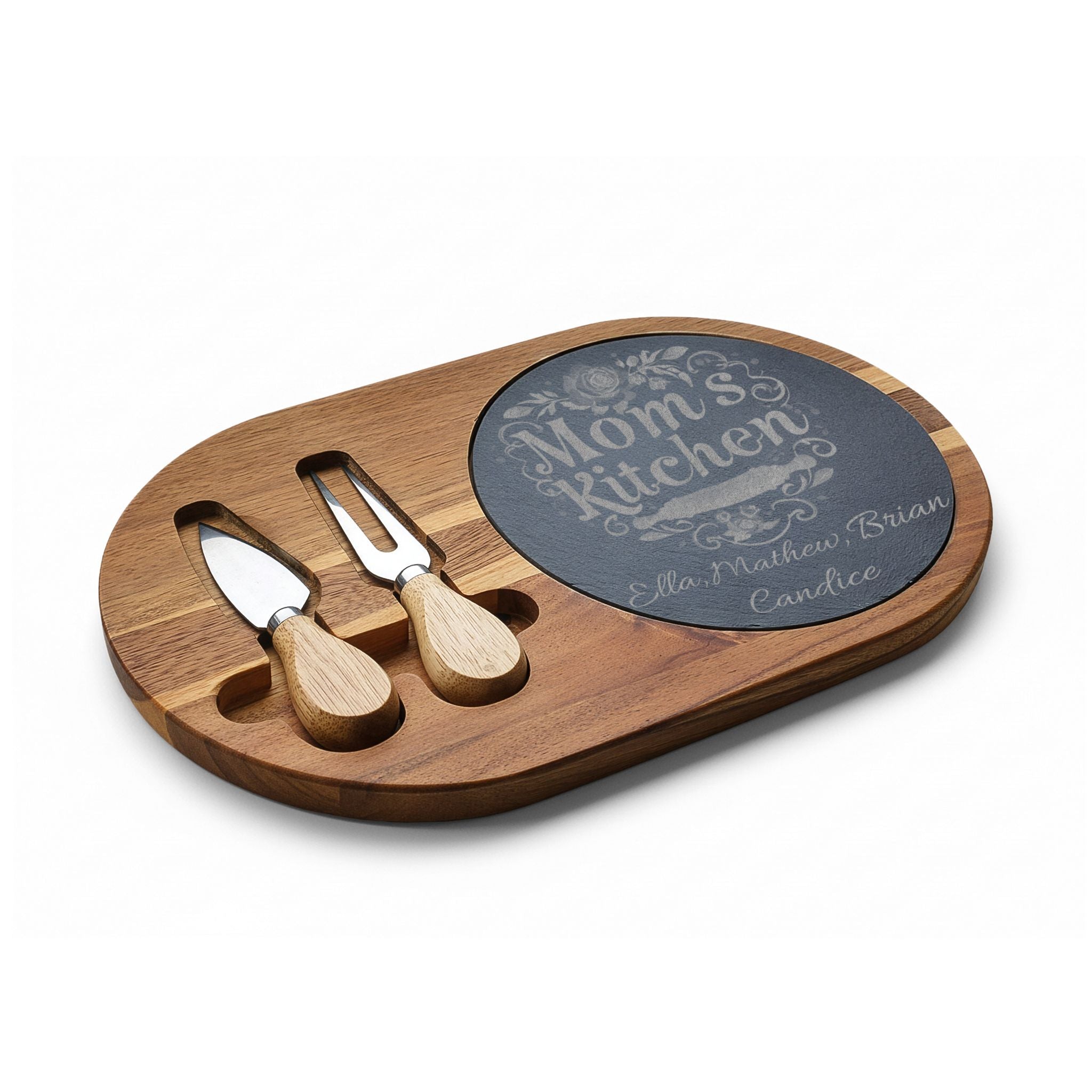 Engraved Mom’s Kitchen Charcuterie Board