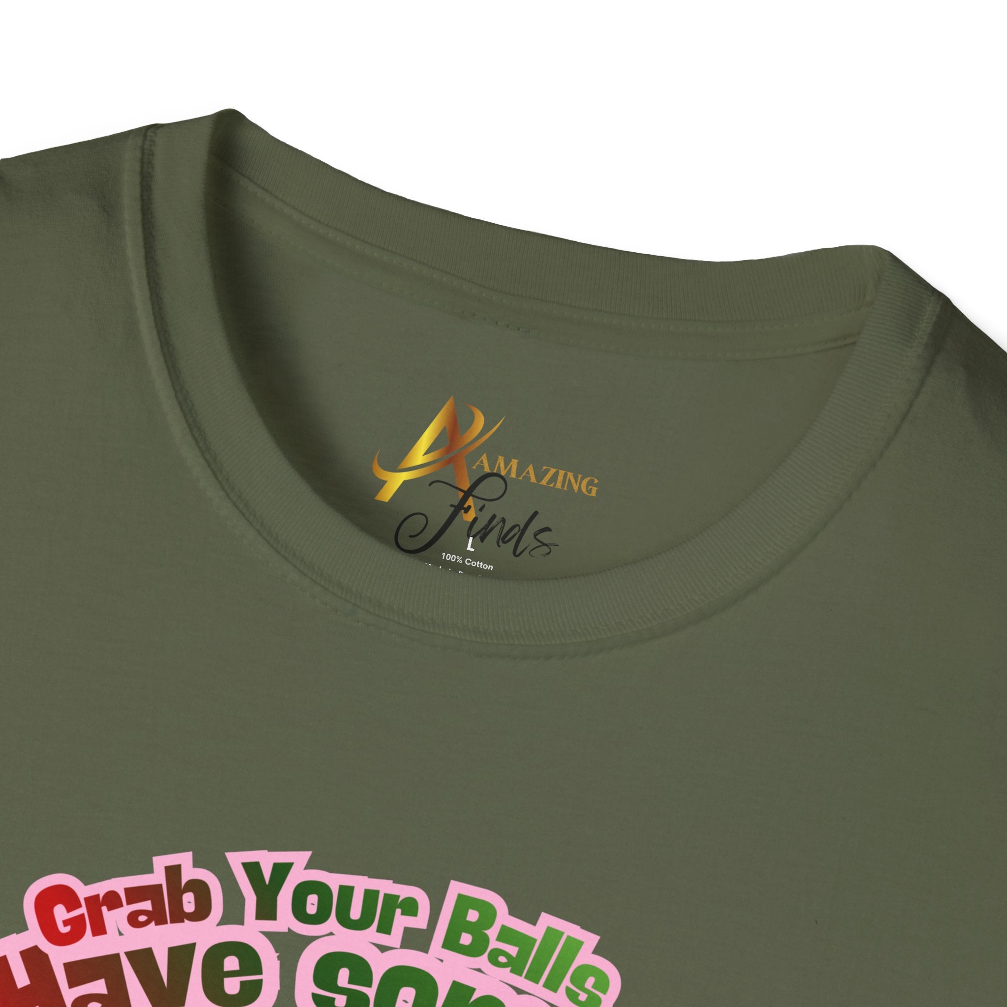 Adult Themed 2 Santa's Christmas T-Shirt — 'Grab Your Balls & Have Some Fun!'