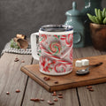10oz Insulated Coffee Mug – Festive Red & Green Peppermint Swirl Holiday Travel Mug