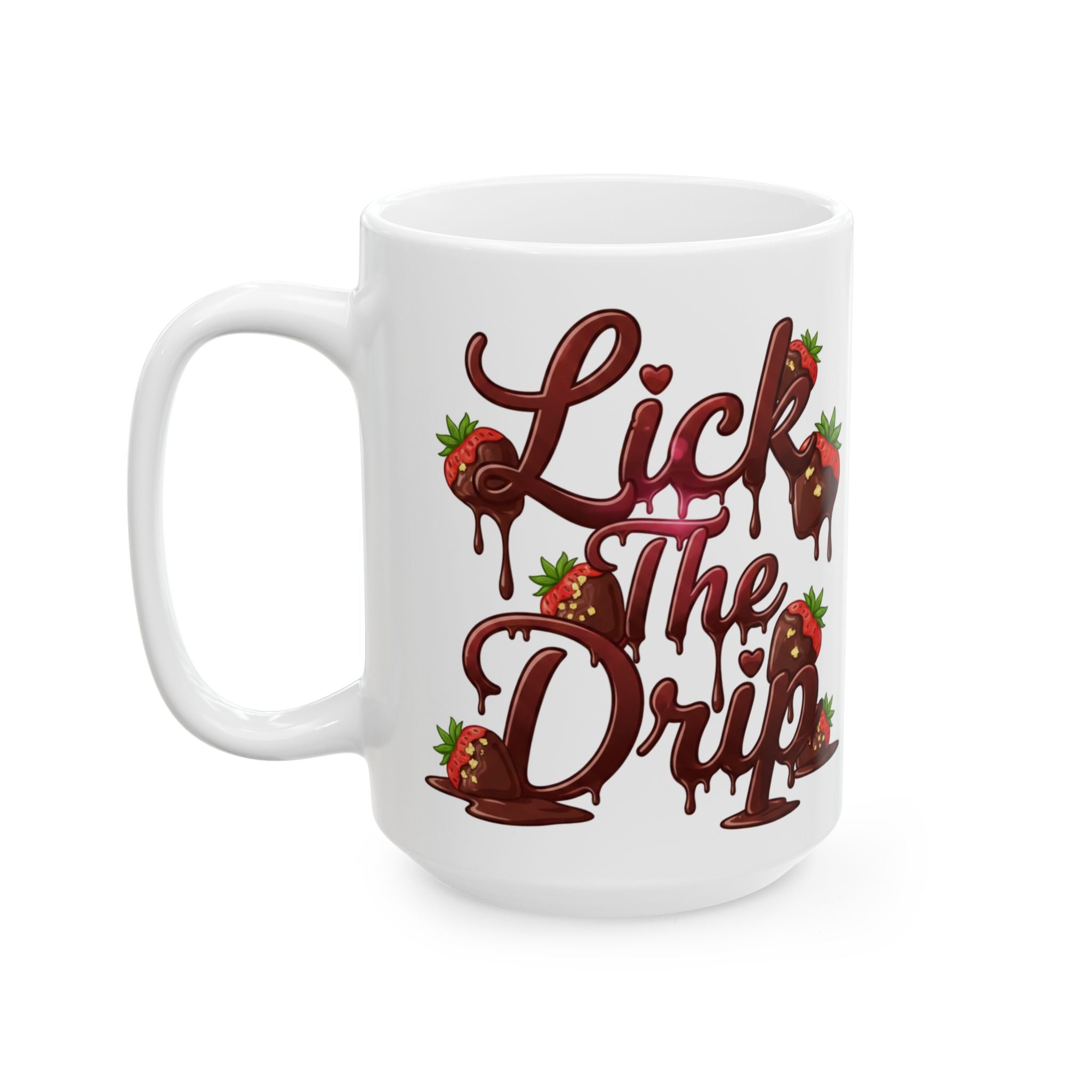 Chocolate Covered Strawberry Mug - Ceramic Coffee Cup (11oz & 15oz)