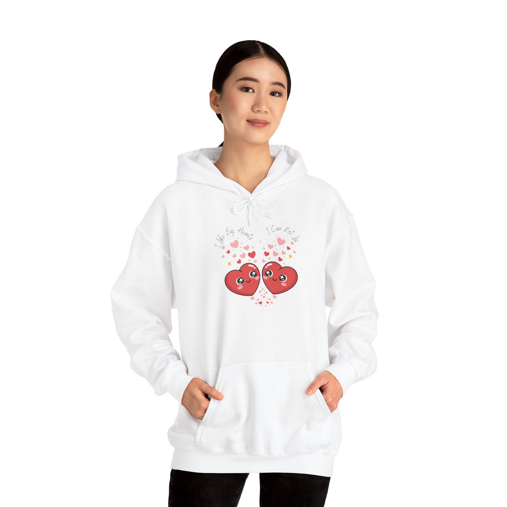 Smug Heart Hoodie — Oversized Smiling Heart with Sparkles & Tiny Hearts