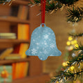 Snowflake Bell Metal Ornament — Blue Winter Holiday Christmas Decoration