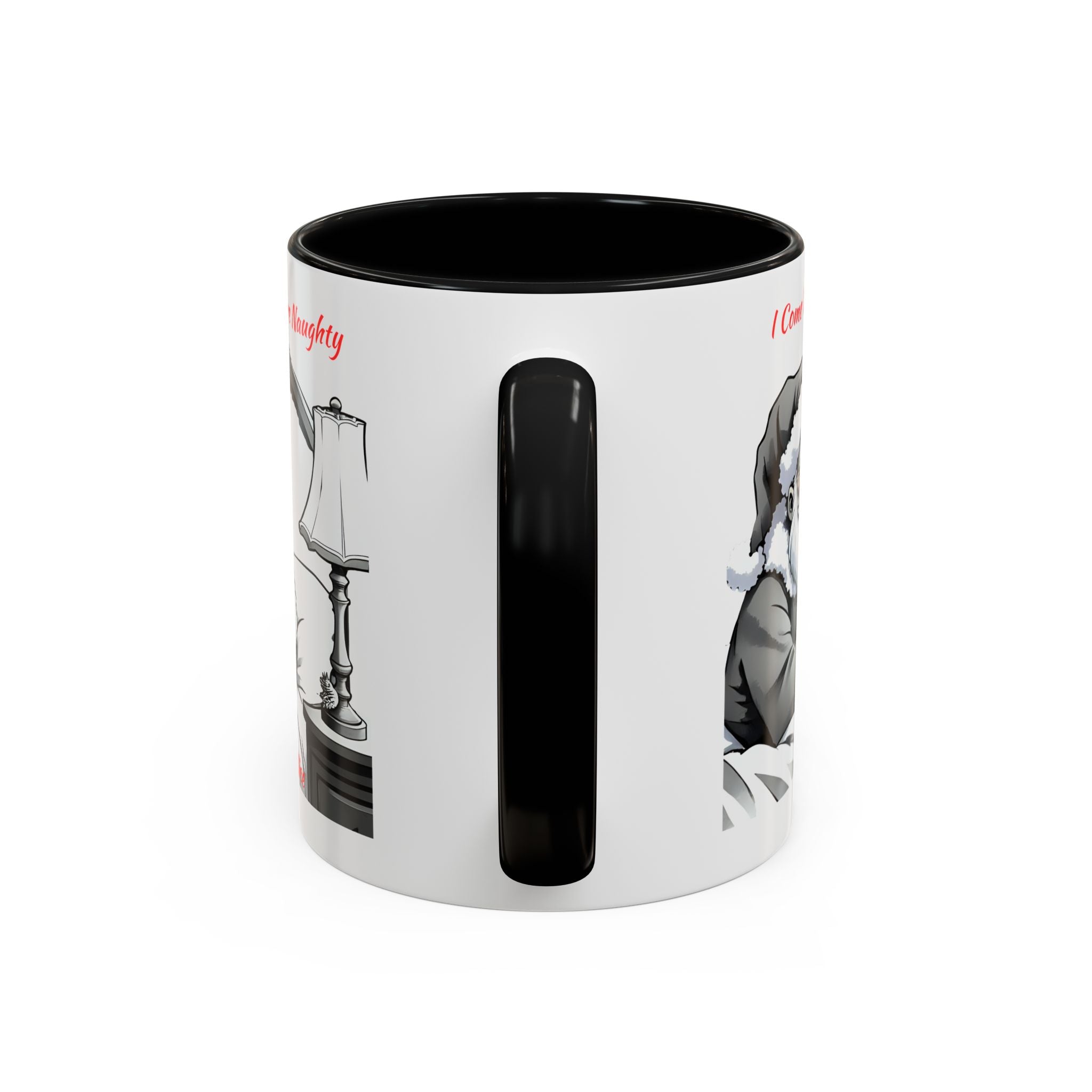 Santa Naughty Coffee Mug - "I Come When You're Naughty" Holiday Accent Mug (11/15oz)