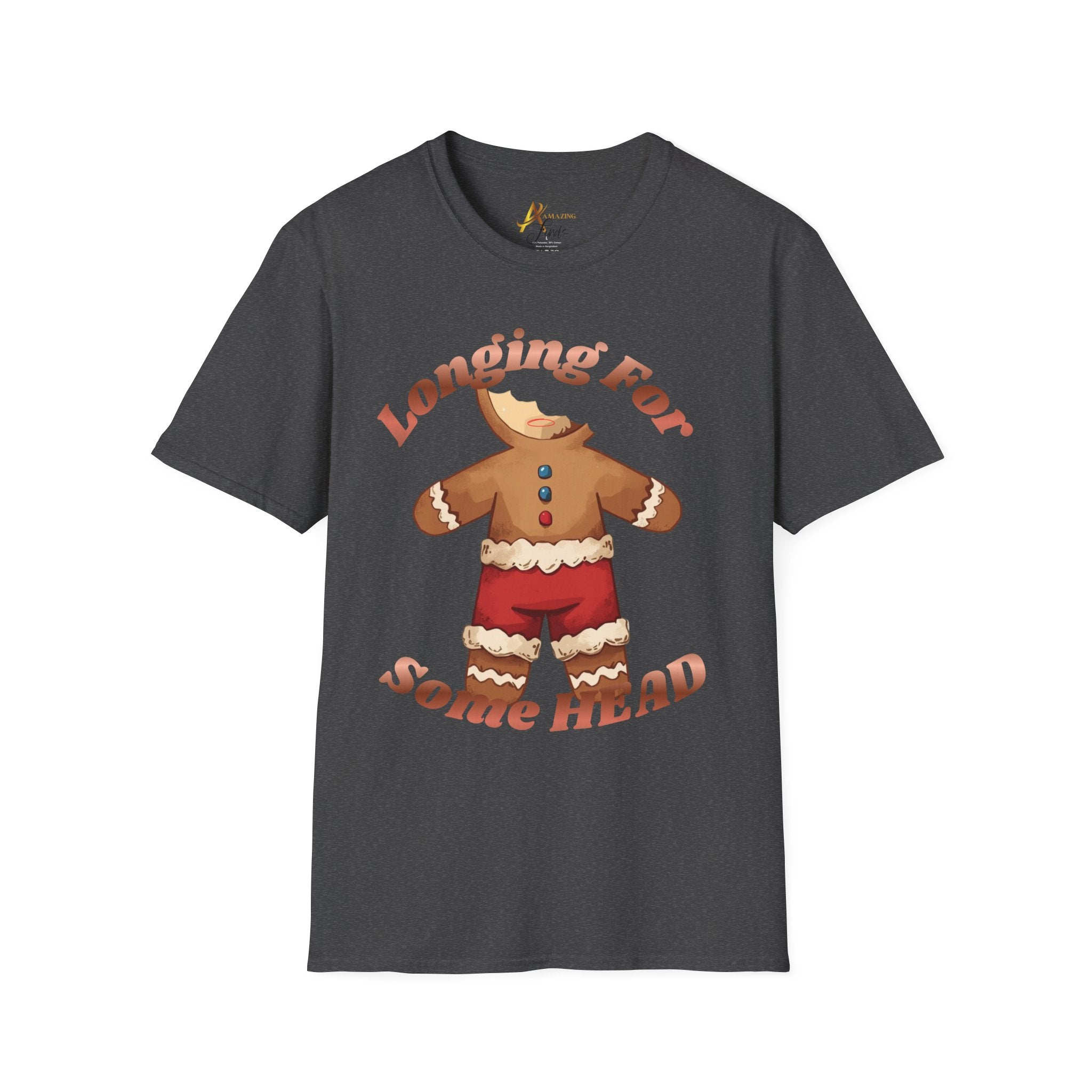 Adult Themed Gingerbread Man T-Shirt -  'Longing For Some Head' Christmas Attire