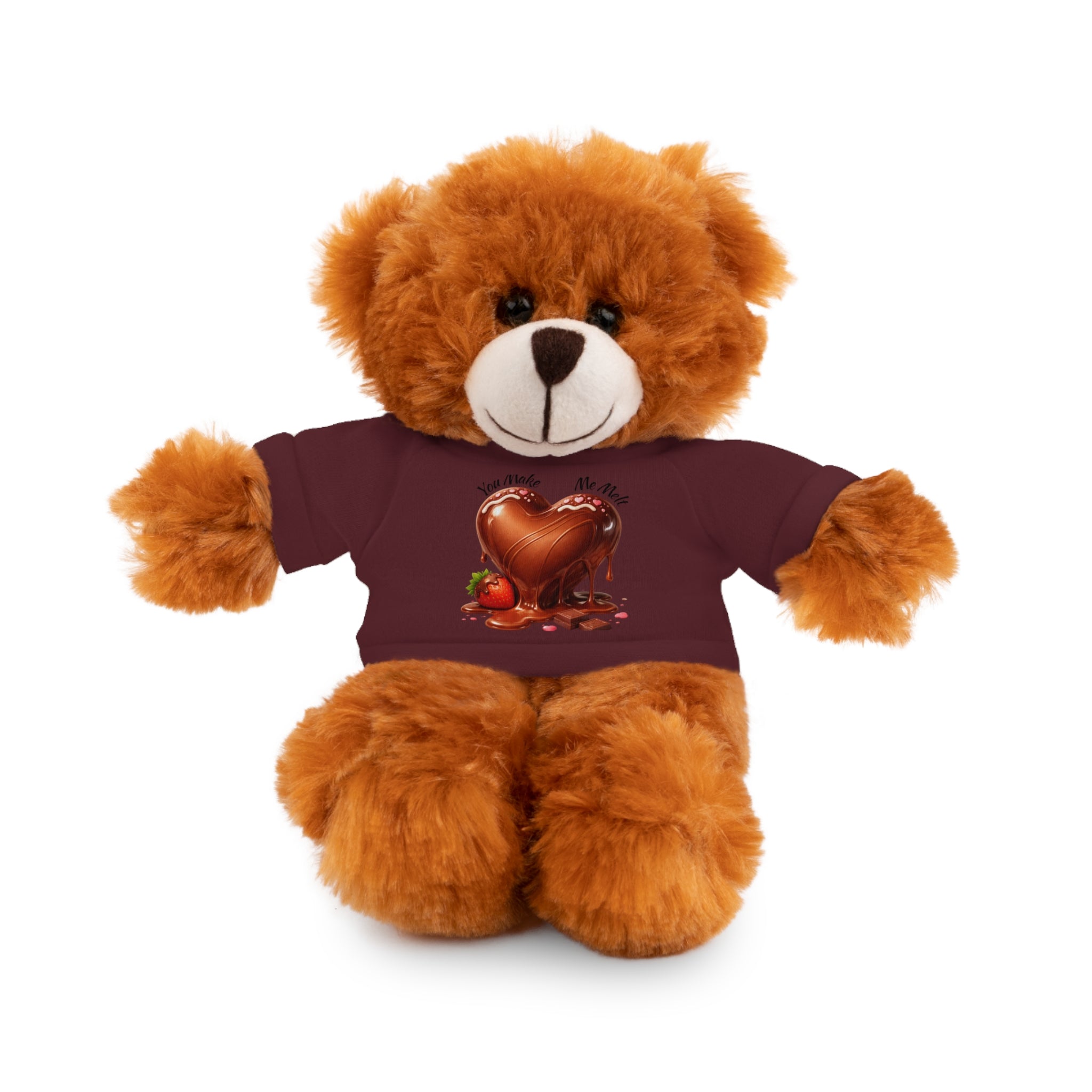 Valentine’s Chocolate Heart Plush with Tee — Stuffed Animal Gift