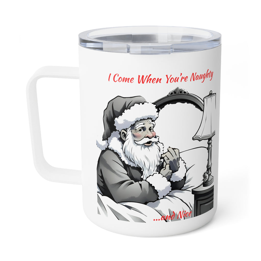 10oz Insulated Adult Themd Coffee Mug - 'I Come When You're Naughty' Hilarious Holiday Tumbler