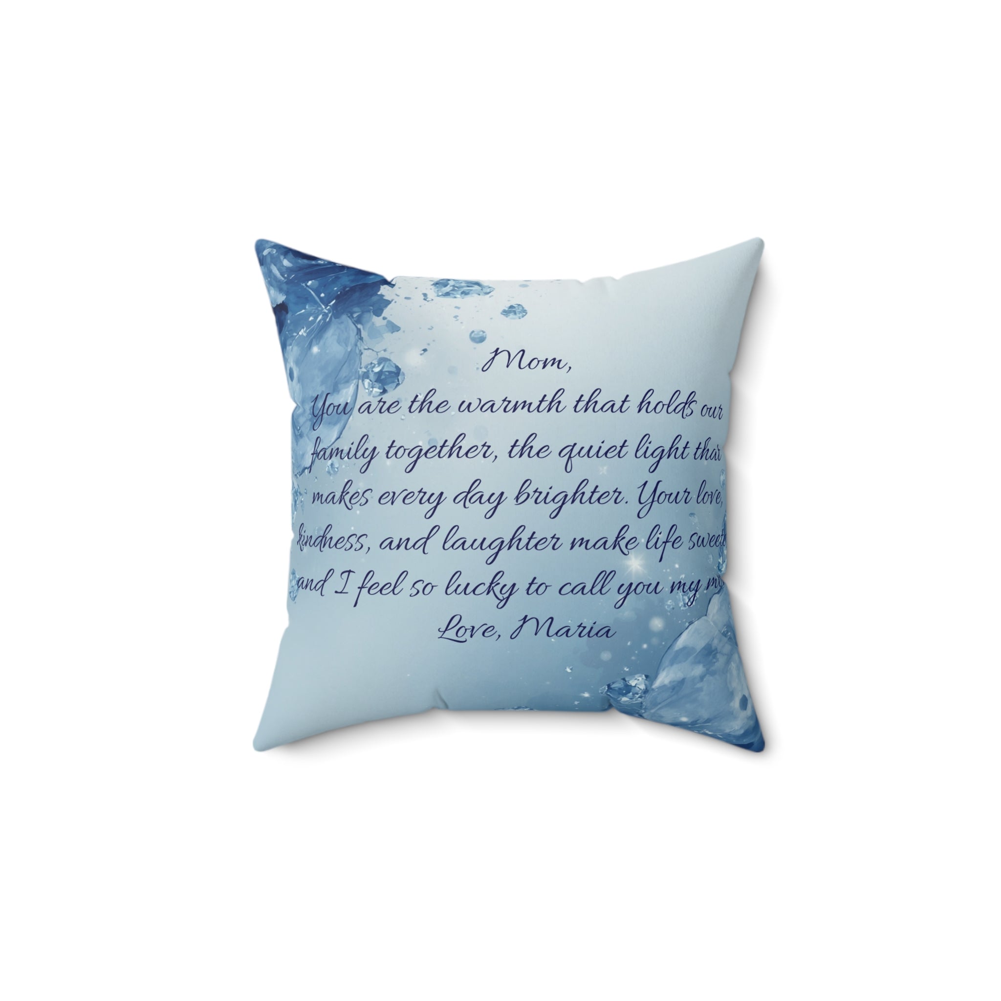 Warmth Begins With Mom Faux Suede Pillow — Sentimental Mother’s Day Accent Pillow