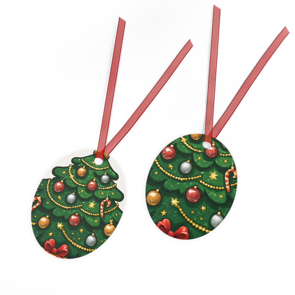 Bell Metal Ornament – Festive Christmas Tree Design with Baubles & Candy Canes