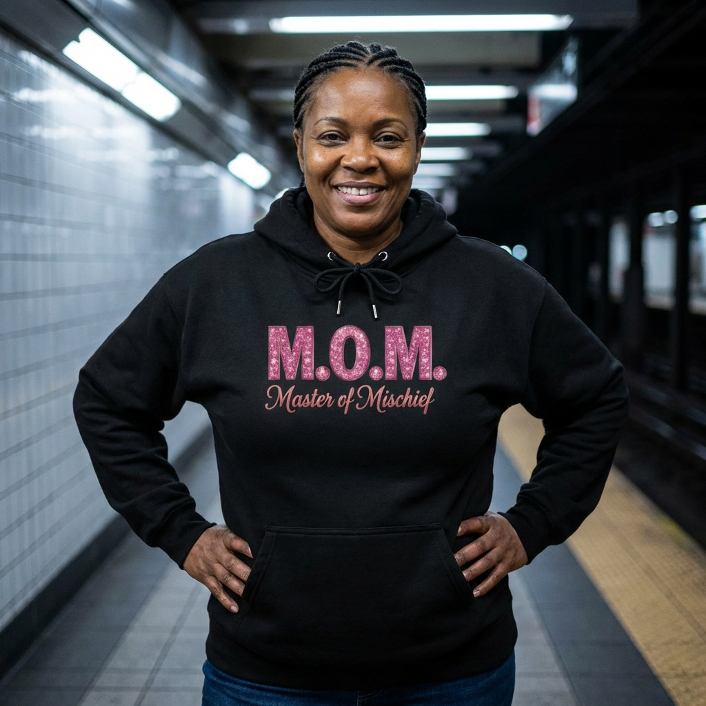 Mom Hoodie — "M.O.M. Master of Mischief" Graphic Mother's Day Pullover