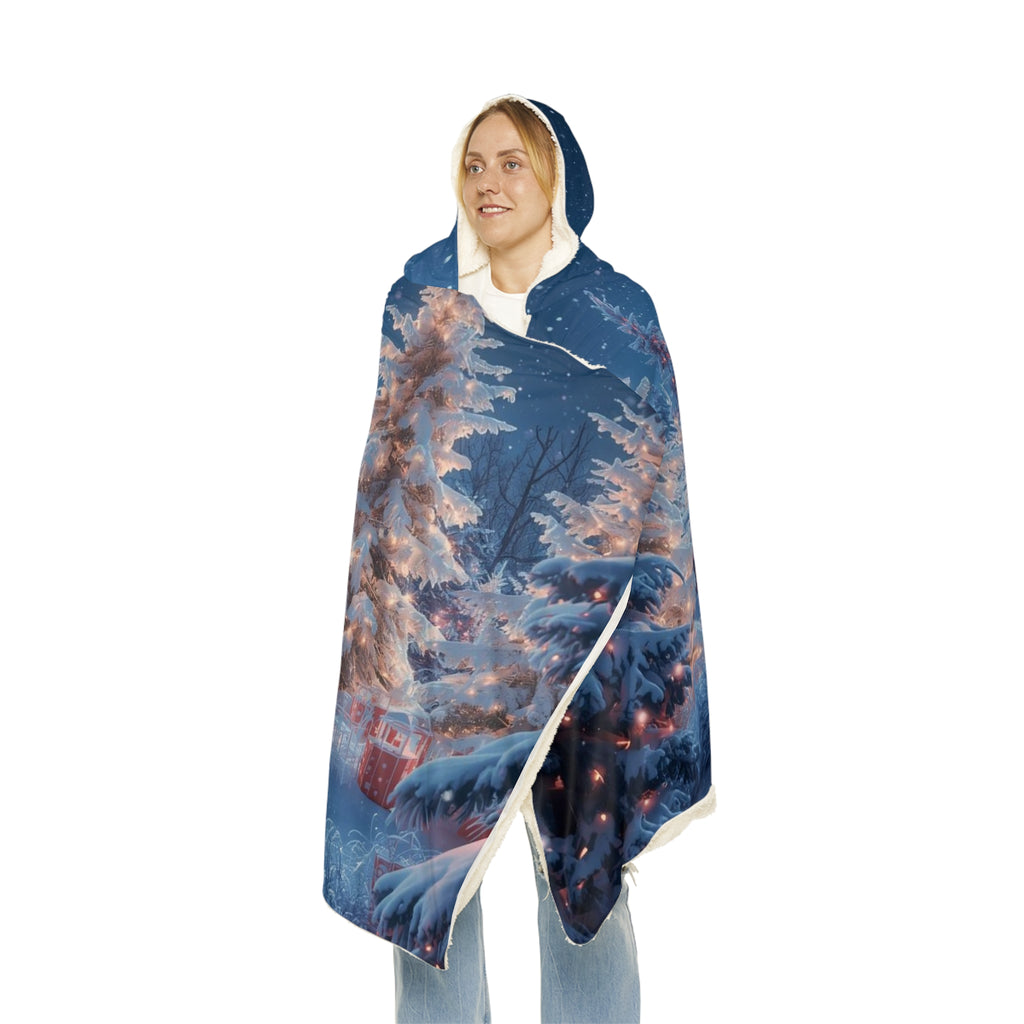 Snuggle Hooded Blanket – Snowy Winter Wonderland Throw