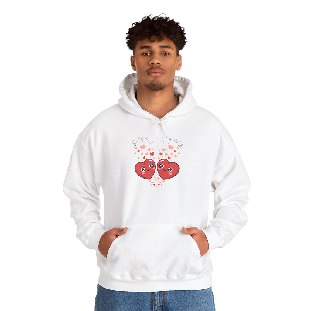 Smug Heart Hoodie — Oversized Smiling Heart with Sparkles & Tiny Hearts