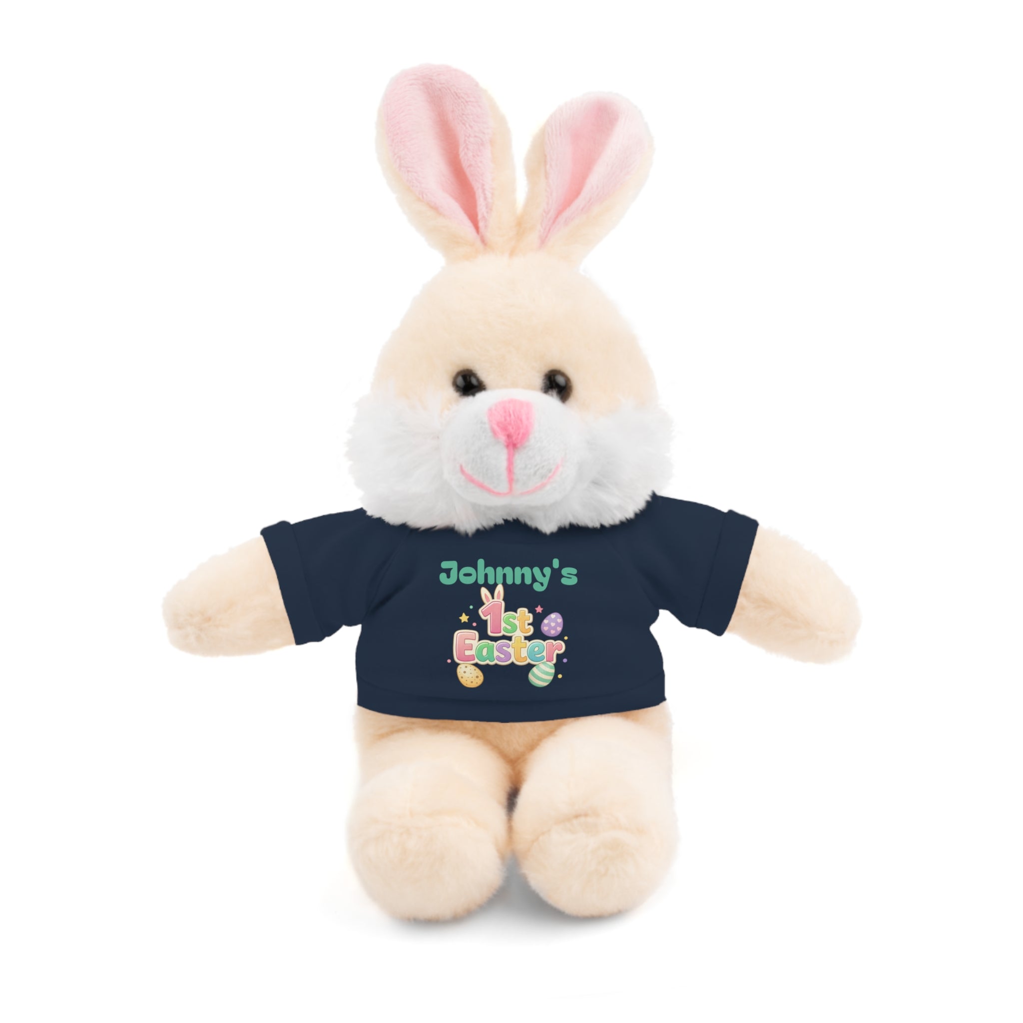Personalized 1st Easter Plush Bunny with Tee — Custom Baby Easter Gift