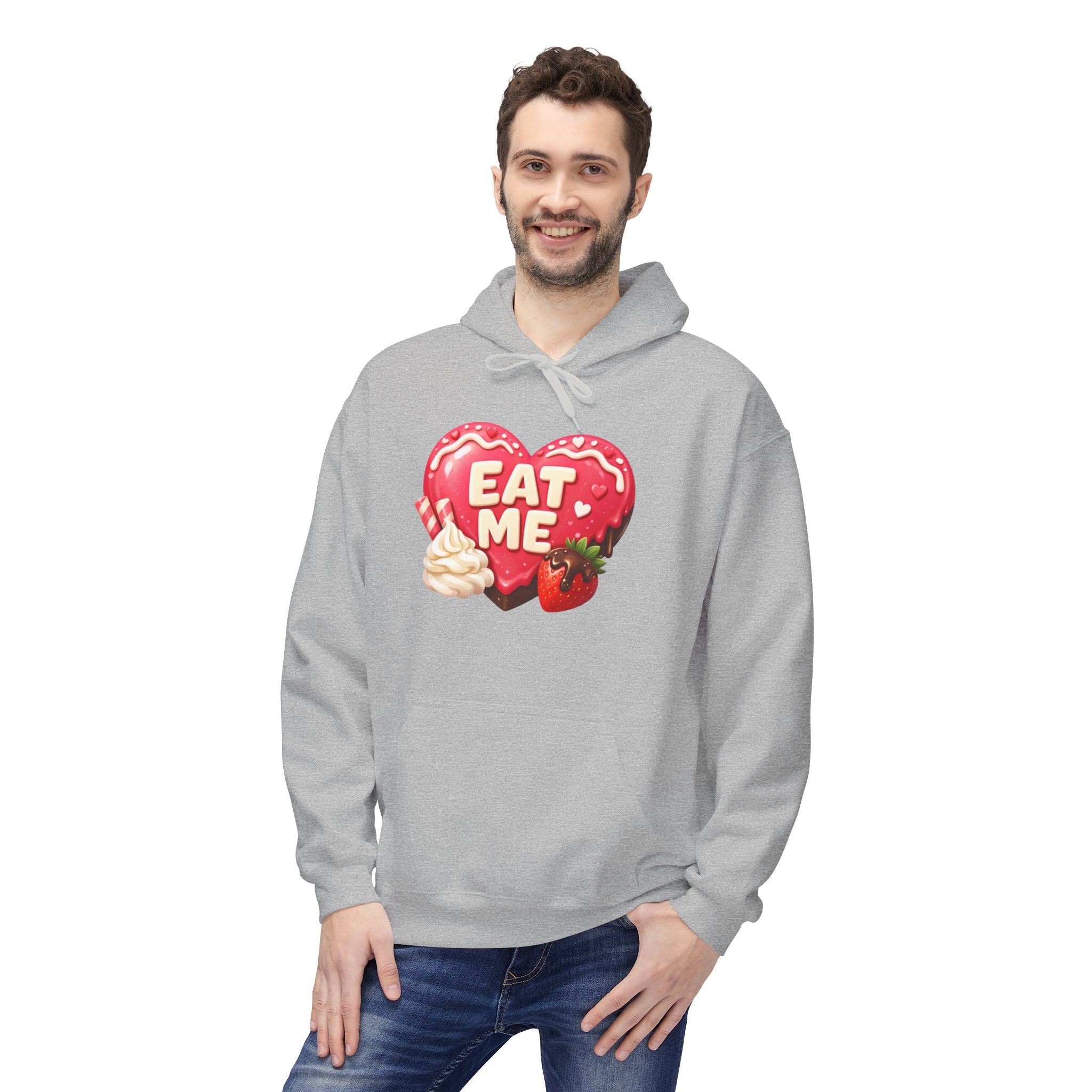 Valentine’s 'Eat Me' Strawberry Donut Hoodie — Cute Heart Pullover