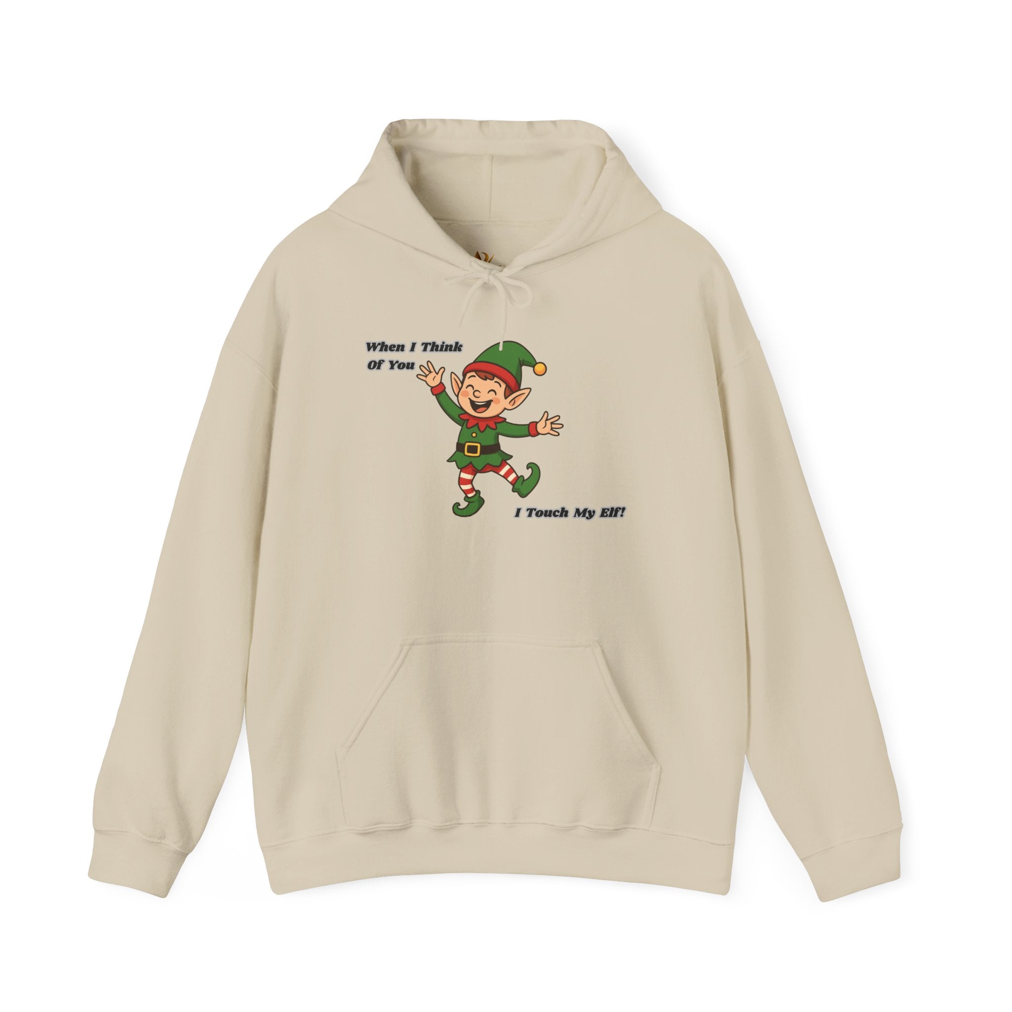 Adult Themed Elf Hoodie – 'When I Think of You I Touch My Elf' Christmas Attire