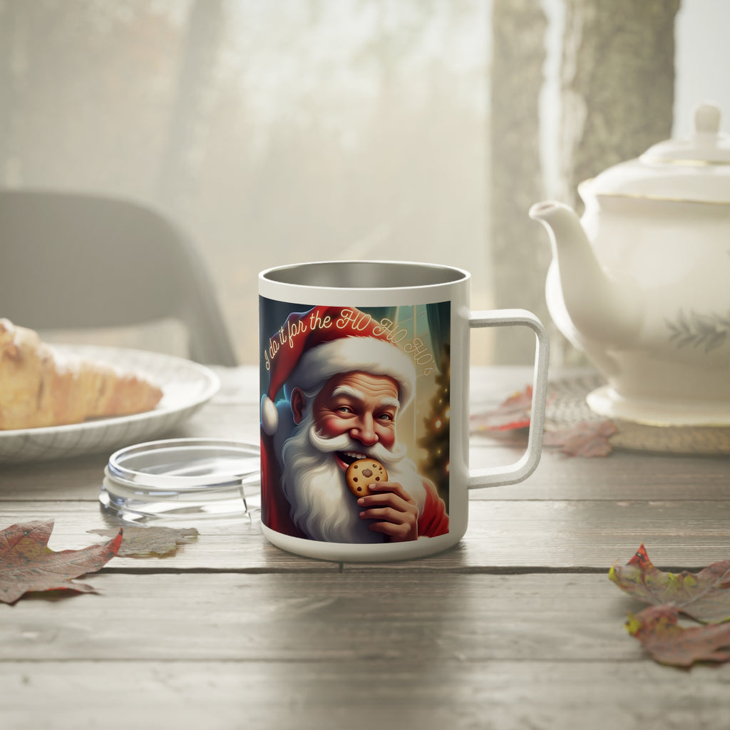 Santa 10" Insulated Travel Mug — "I Do It For The HO HO HO's"