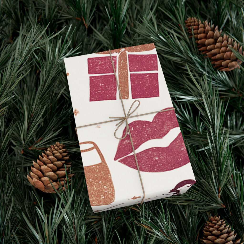 Festive Lips & Heels Holiday Wrapping - 29" x 72"