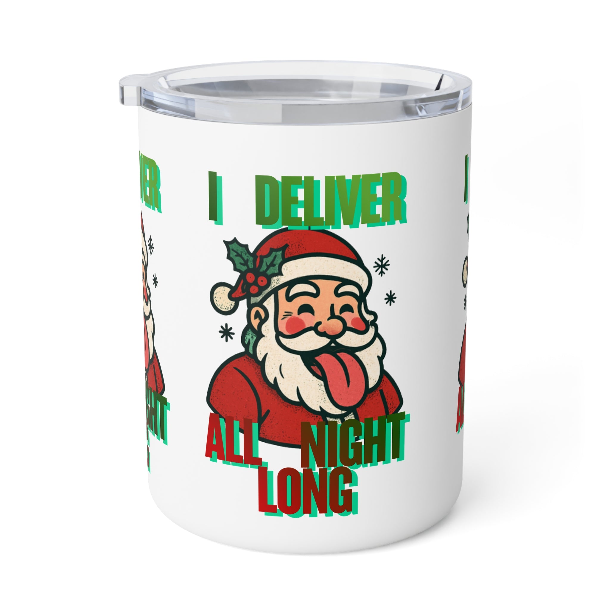10oz Insulated Adult Themed Coffee Mug - 'I Deliver All Night Long' Hilarious Holiday Tumbler