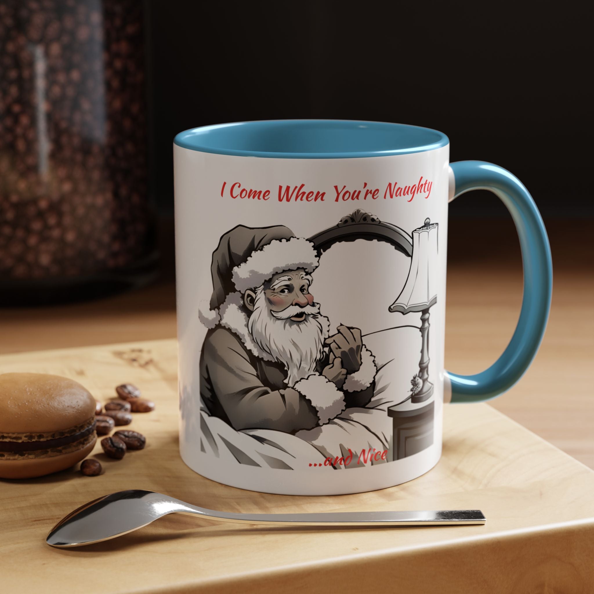 Santa Naughty Coffee Mug - "I Come When You're Naughty" Holiday Accent Mug (11/15oz)