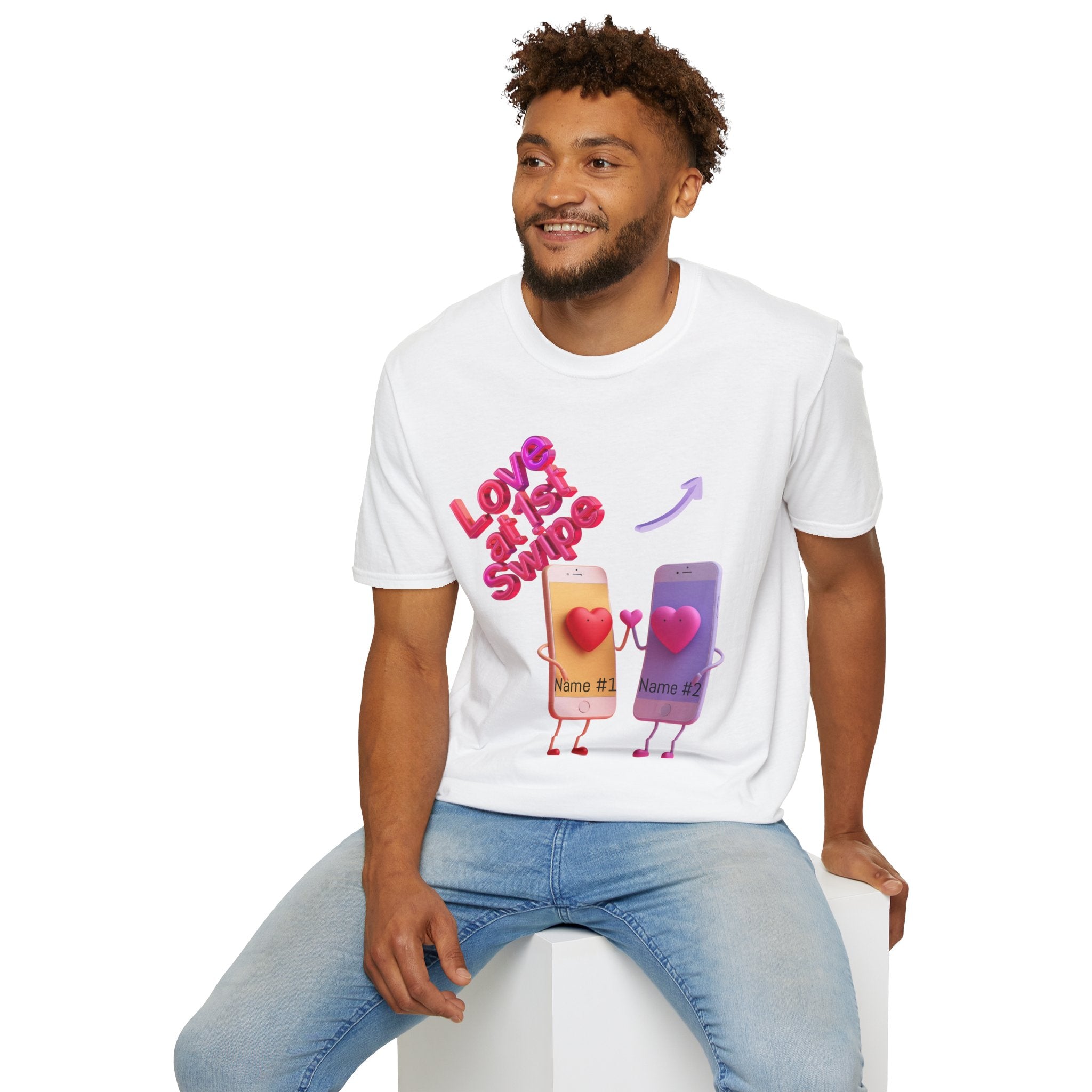 Personalized "Love at First Swipe" T-Shirt - Valentine's Day