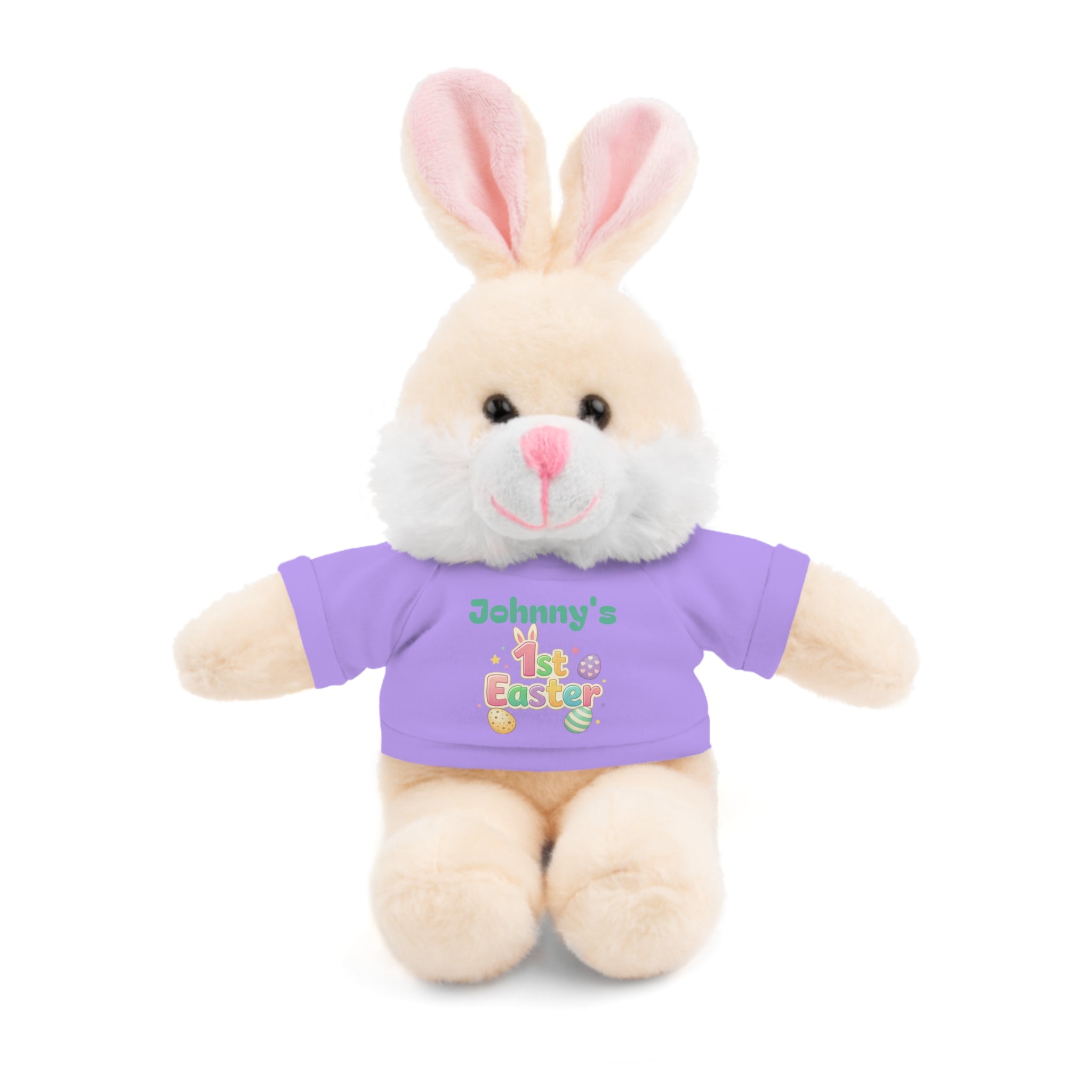 Personalized 1st Easter Plush Bunny with Tee — Custom Baby Easter Gift