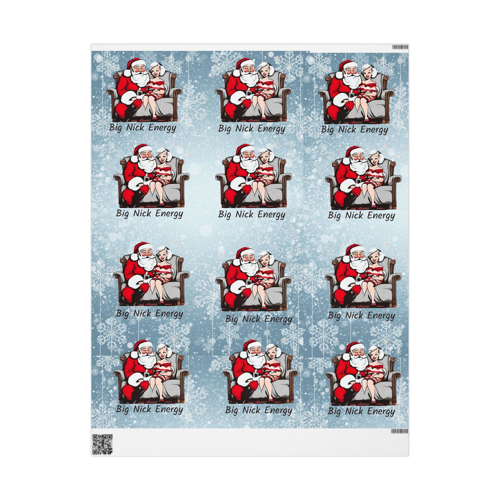 Christmas Santa Wrapping Paper Roll – 'Big Nice Energy' Holiday Gift Wrap
