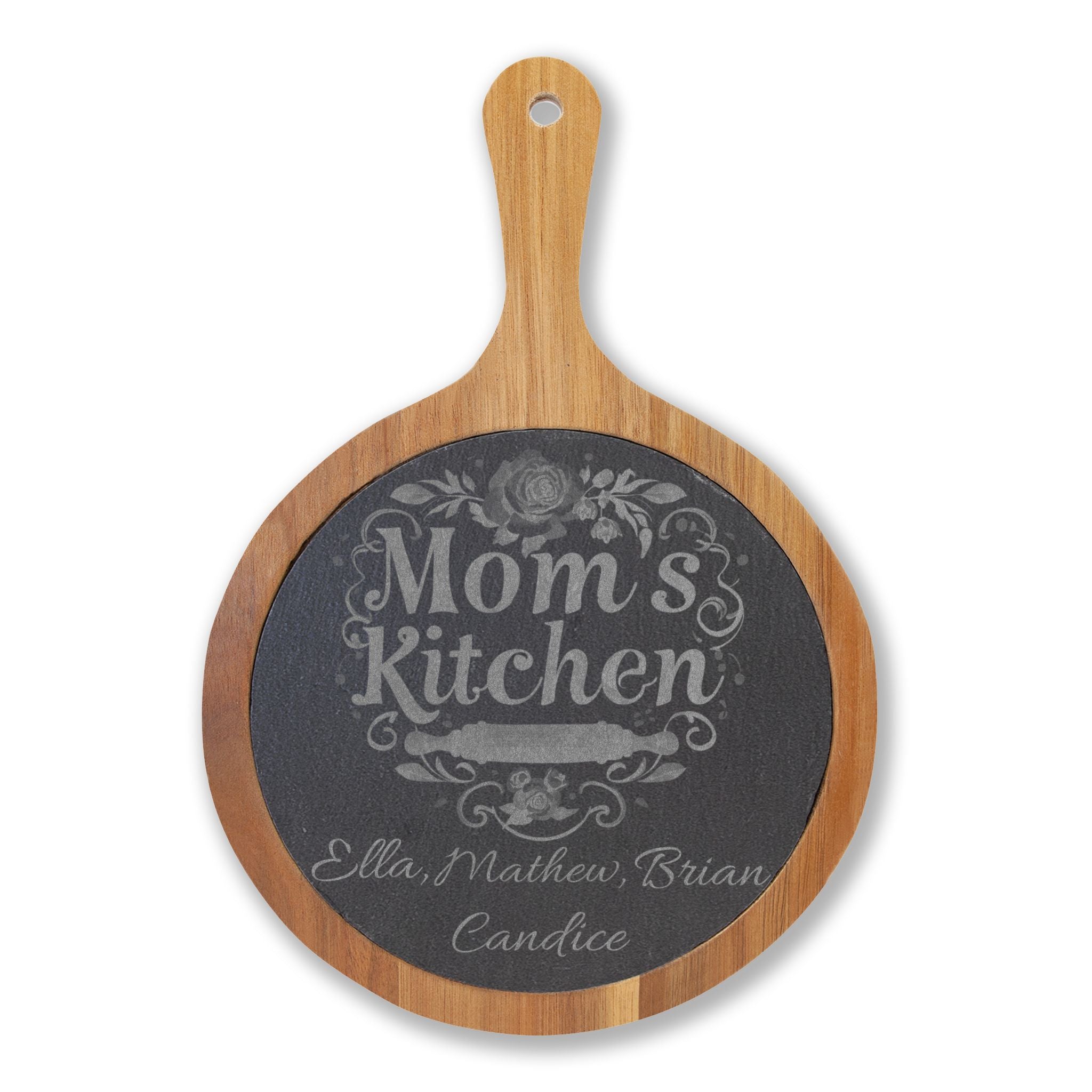 Engraved Mom’s Kitchen Charcuterie Board