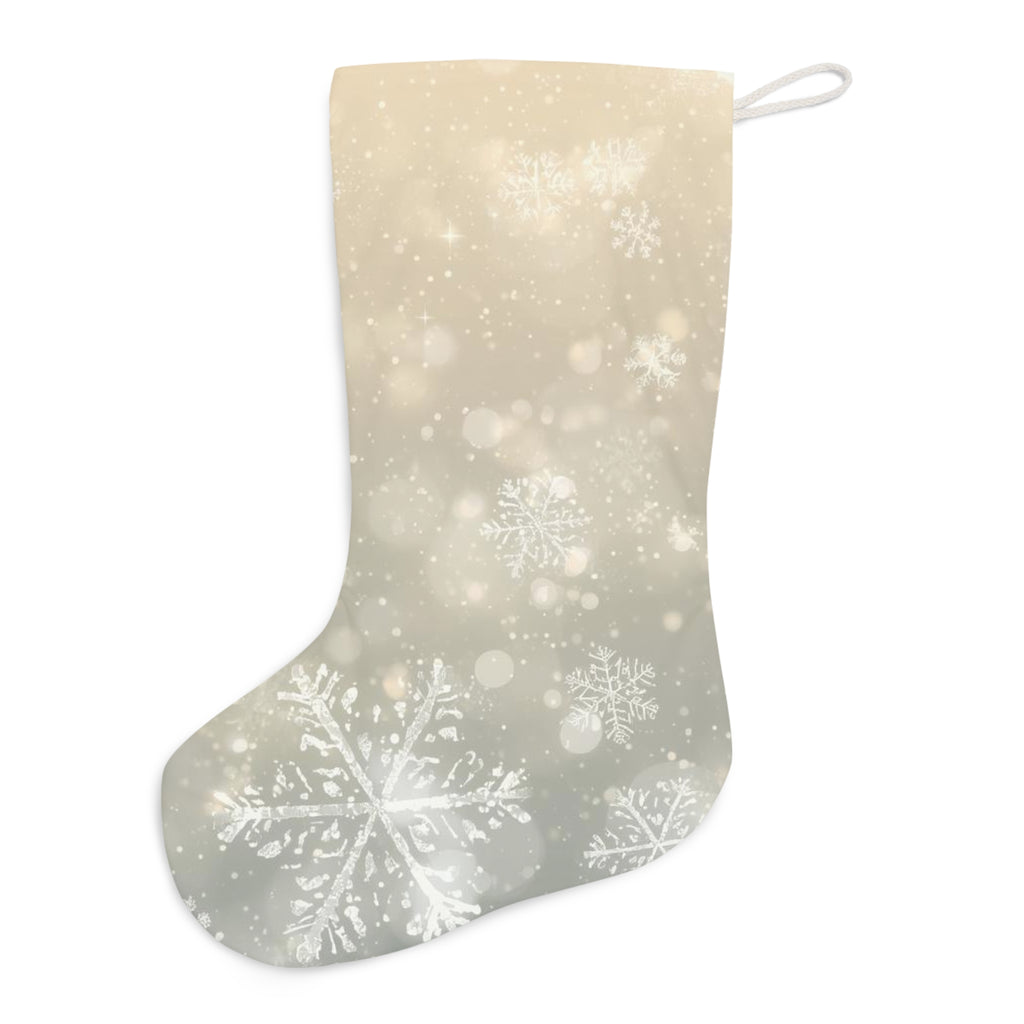 Snowflake Christmas Stocking — Elegant Beige Holiday Stocking