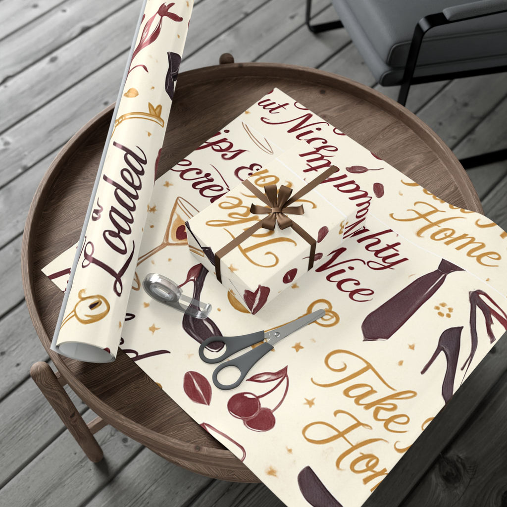 Flirty ‘Naughty But Nice’ Gift Wrap Paper - 29" x 144"