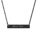 Engraved Horizontal Bar Necklace — Personalized Name Bar Pendant