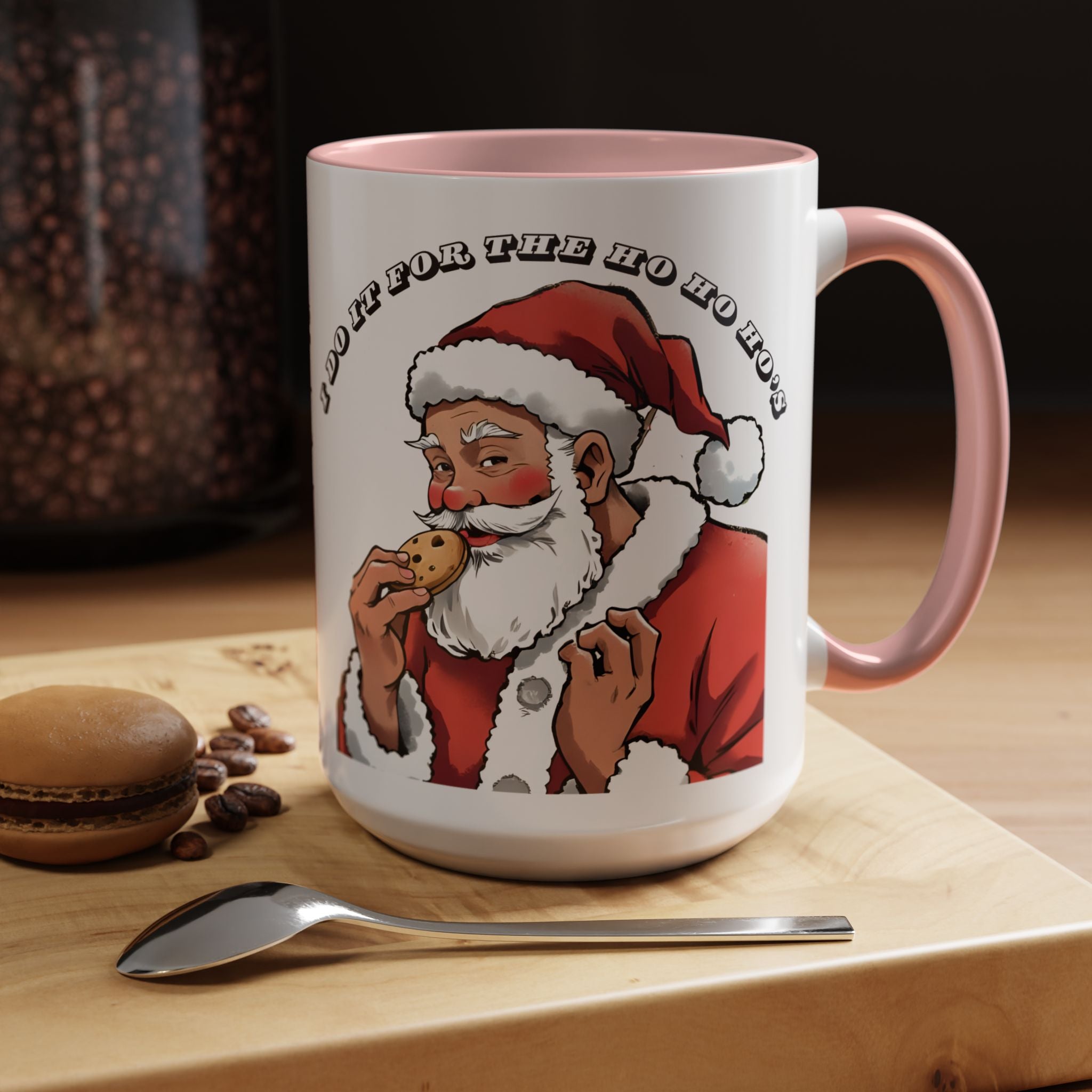 Coffee Mug - Santa Eating Cookie "I Do It For The Ho Ho Ho" Holiday Christmas Mug (11/15 oz)