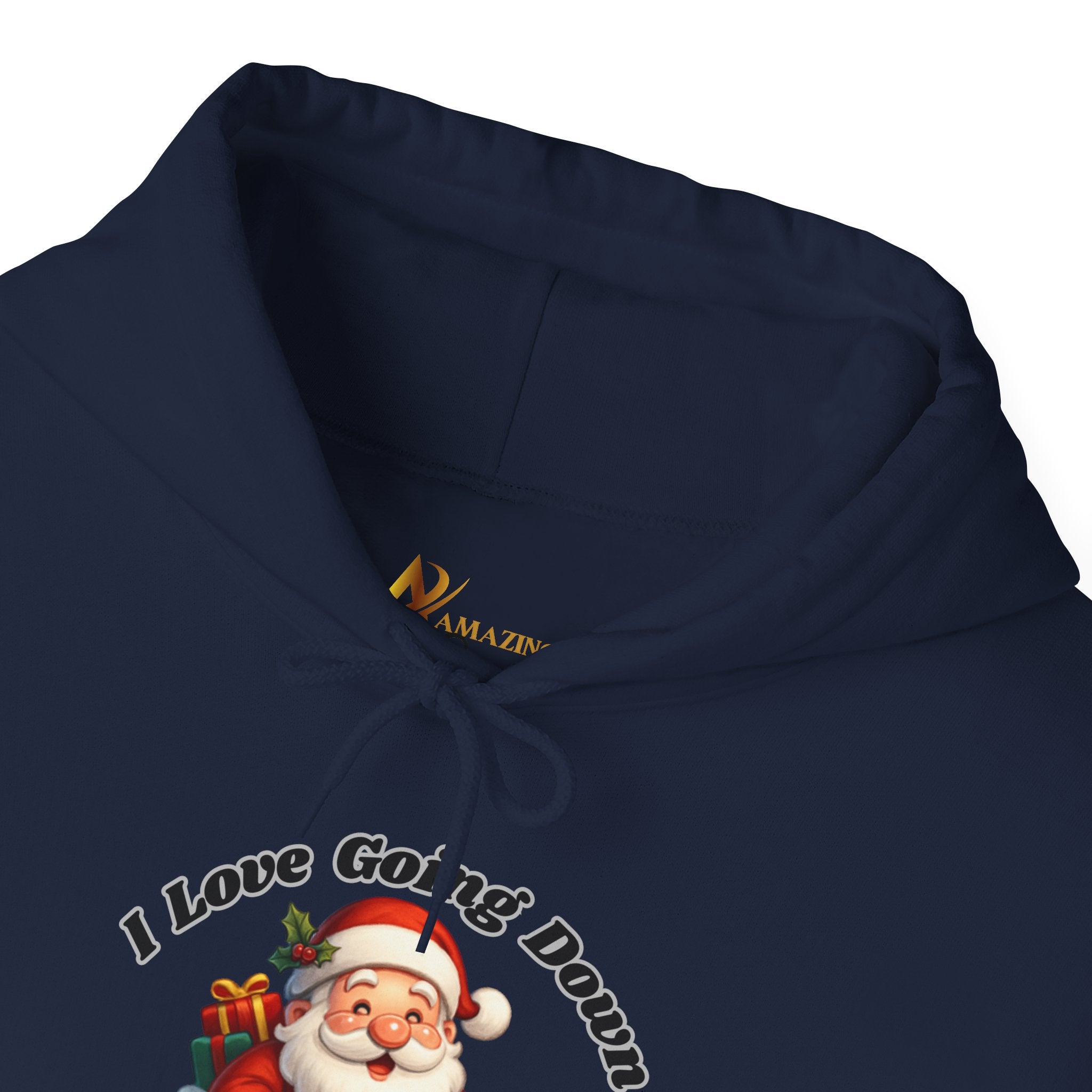 Adult Themed Santa Chimney Hoodie - 'I Love Going Down' Christmas Attire