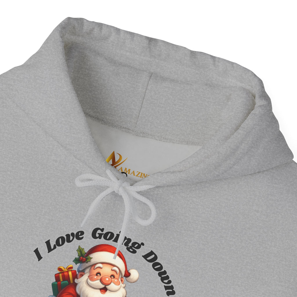 Adult Themed Santa Chimney Hoodie - 'I Love Going Down' Christmas Attire