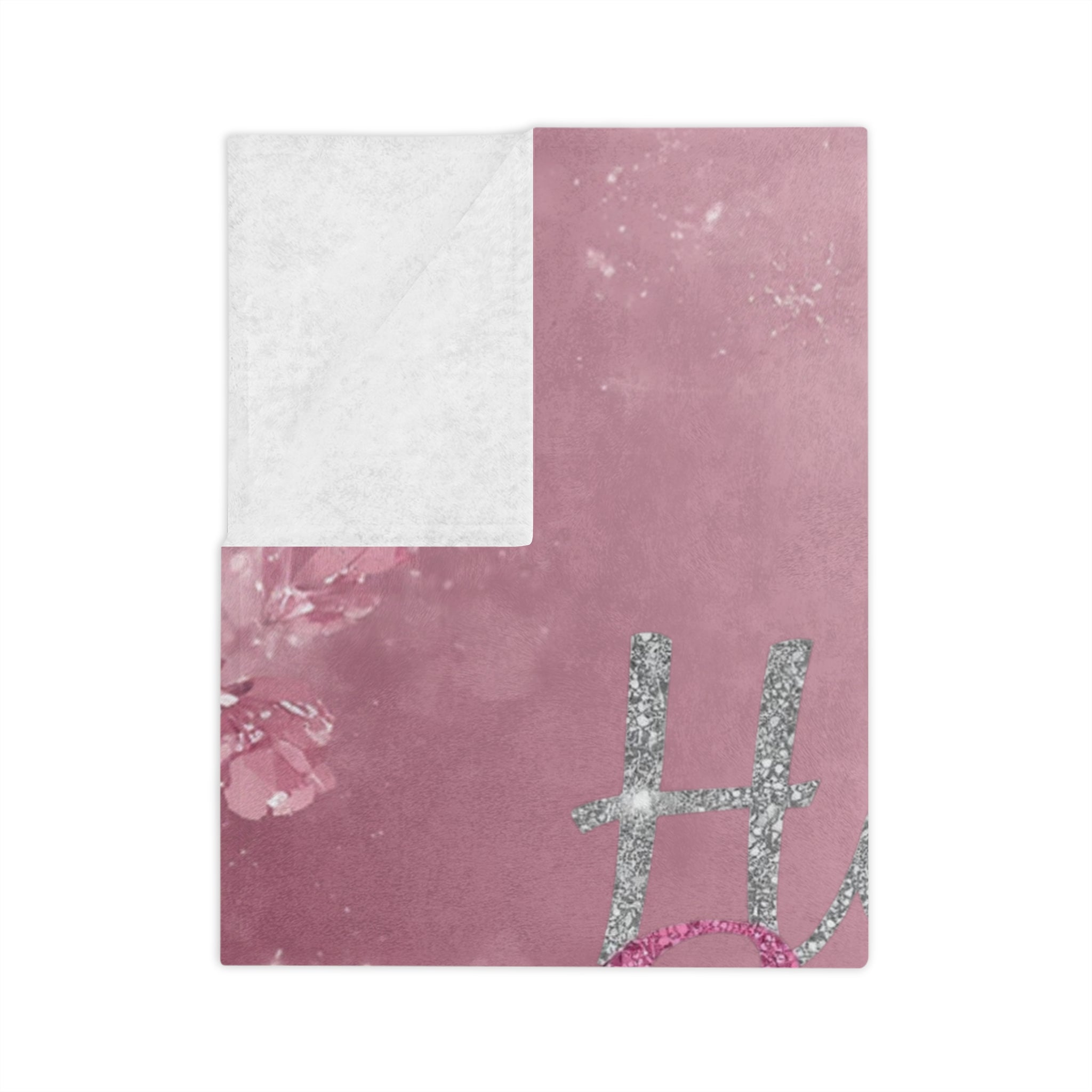 Home Sweet Home Microfiber Blanket — Pink Floral Velveteen Throw