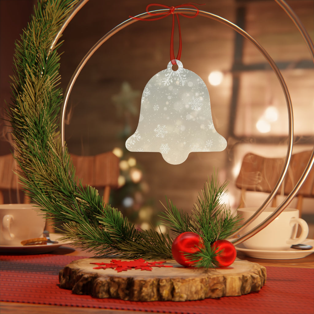 Snowflake Bell Metal Ornament — Elegant Winter Holiday Decoration