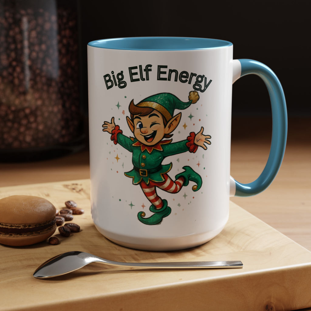 Big Elf Energy Coffee Mug — Holiday Christmas Elf Accent Mug (11/15oz)