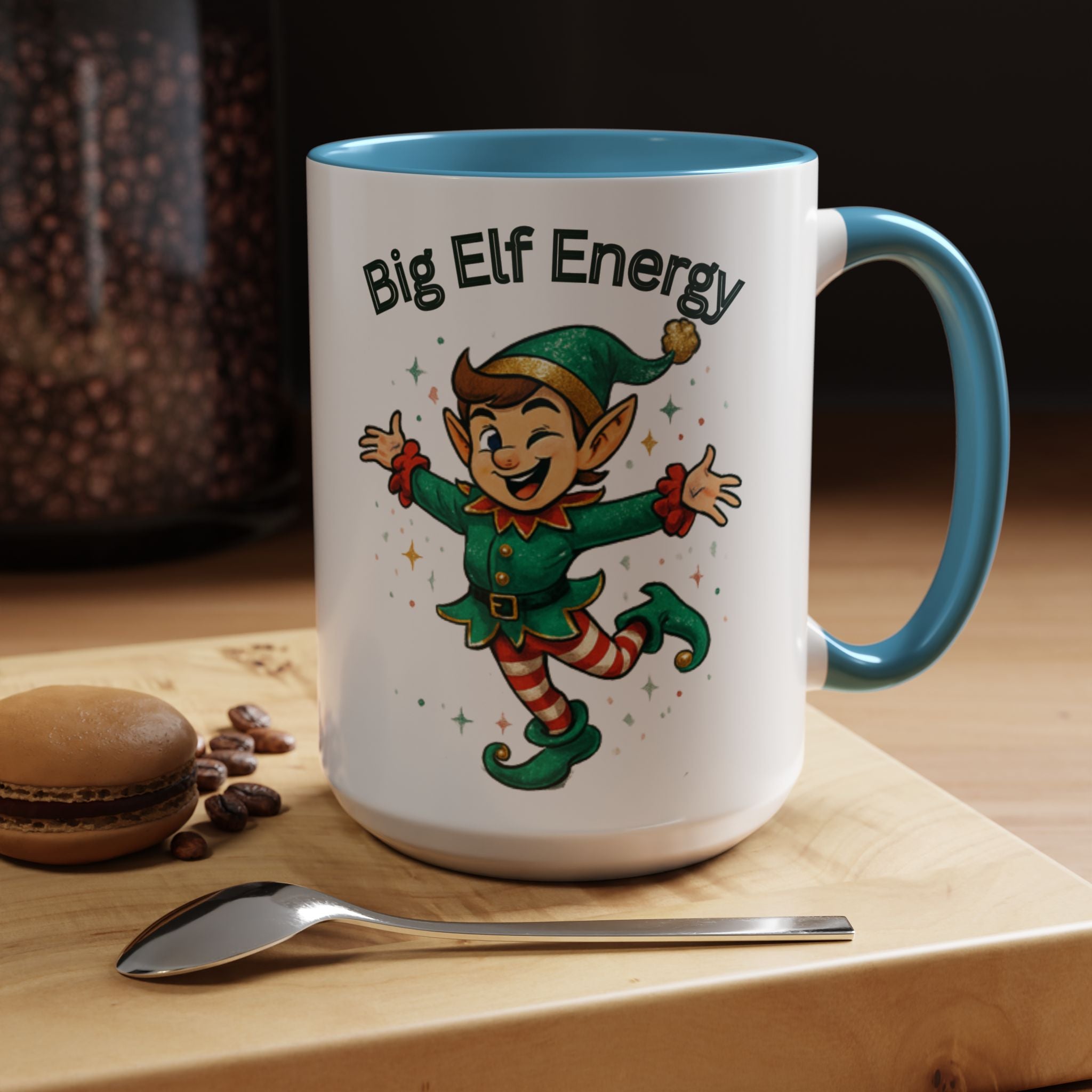 Big Elf Energy Coffee Mug — Holiday Christmas Elf Accent Mug (11/15oz)