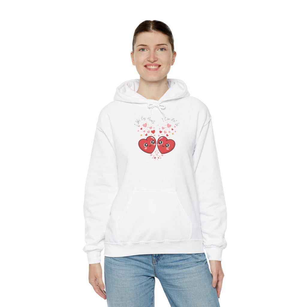 Smug Heart Hoodie — Oversized Smiling Heart with Sparkles & Tiny Hearts