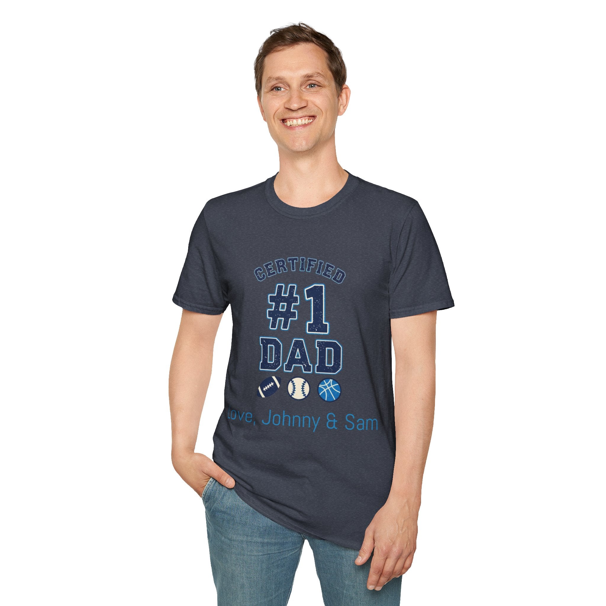Certified #1 Dad Sports T-Shirt — Personalized "Love, [Names]" Father's Day Tee
