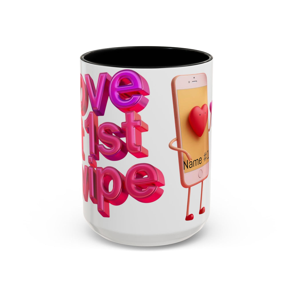 Personalized "Love at 1st Swipe" Couples Coffee Mug