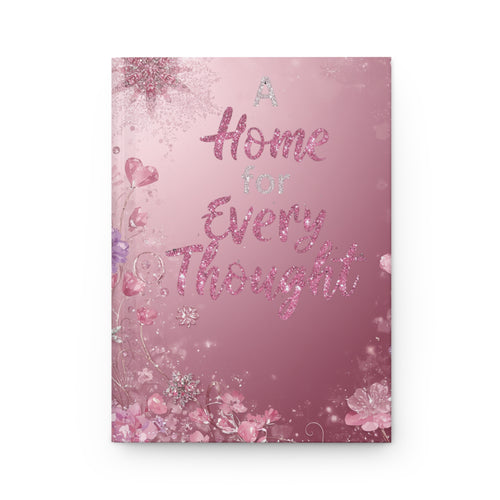 A Home for Every Thought Hardcover Journal — Personalized Pink Floral Notebook